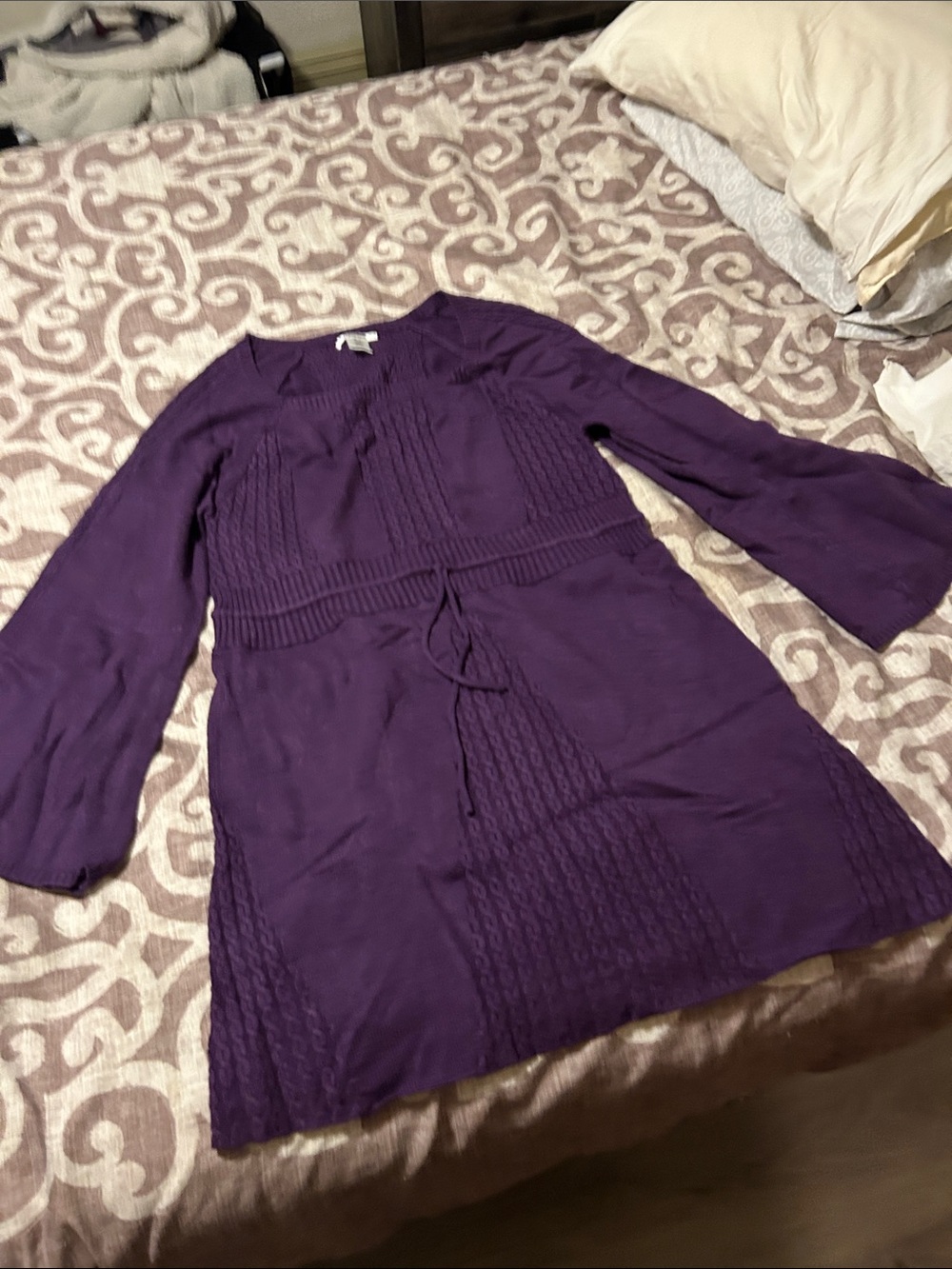 K Jordan Purple Long Sleeve Knit Dress